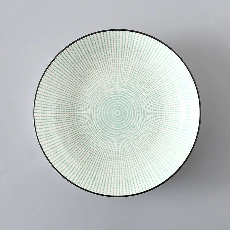 Striped Pattern Ceramic Plate