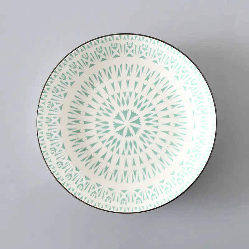 Striped Pattern Ceramic Plate