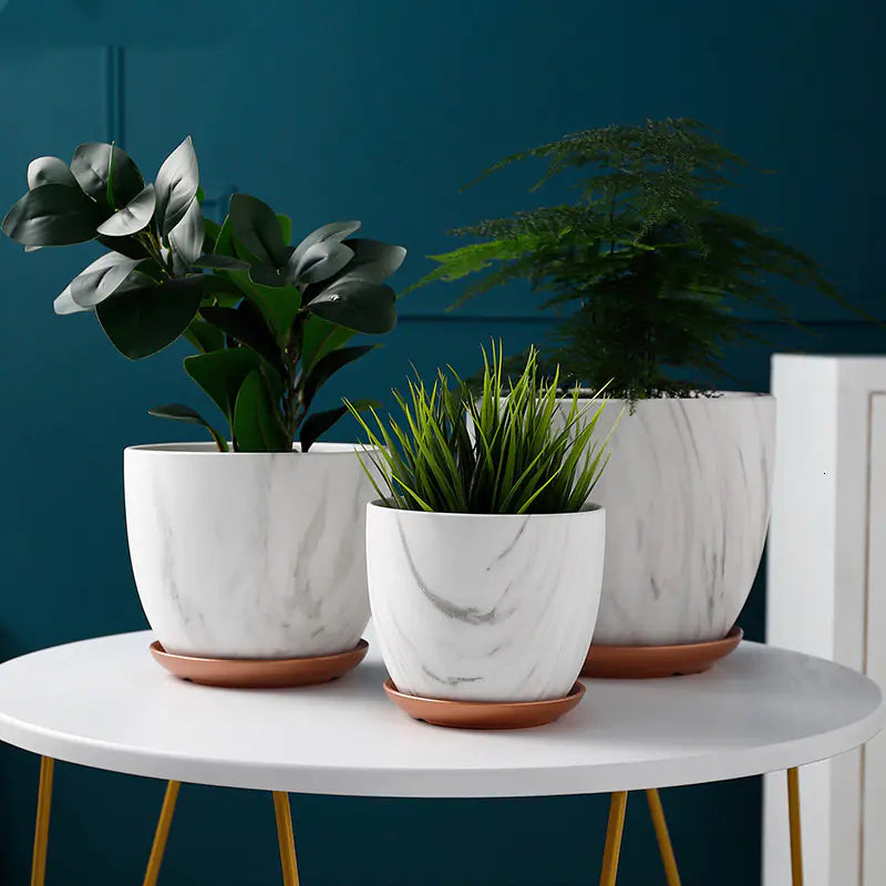 Marble Pattern Ceramic Pot