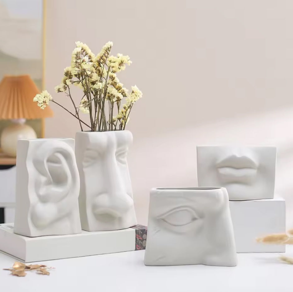Abstract Face Flower Vase