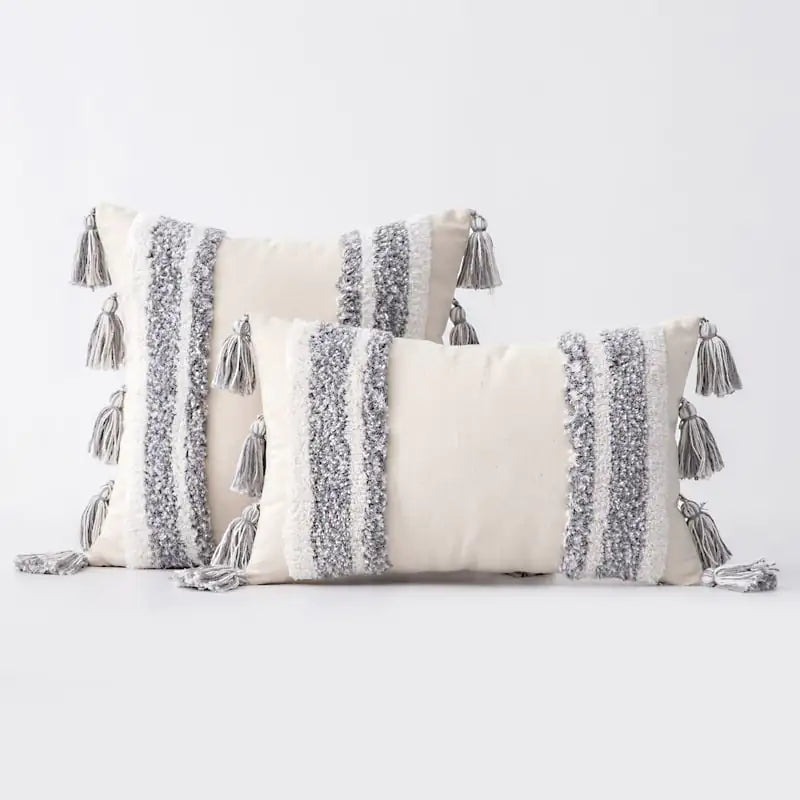 Lace Tassel Tufted Pillow