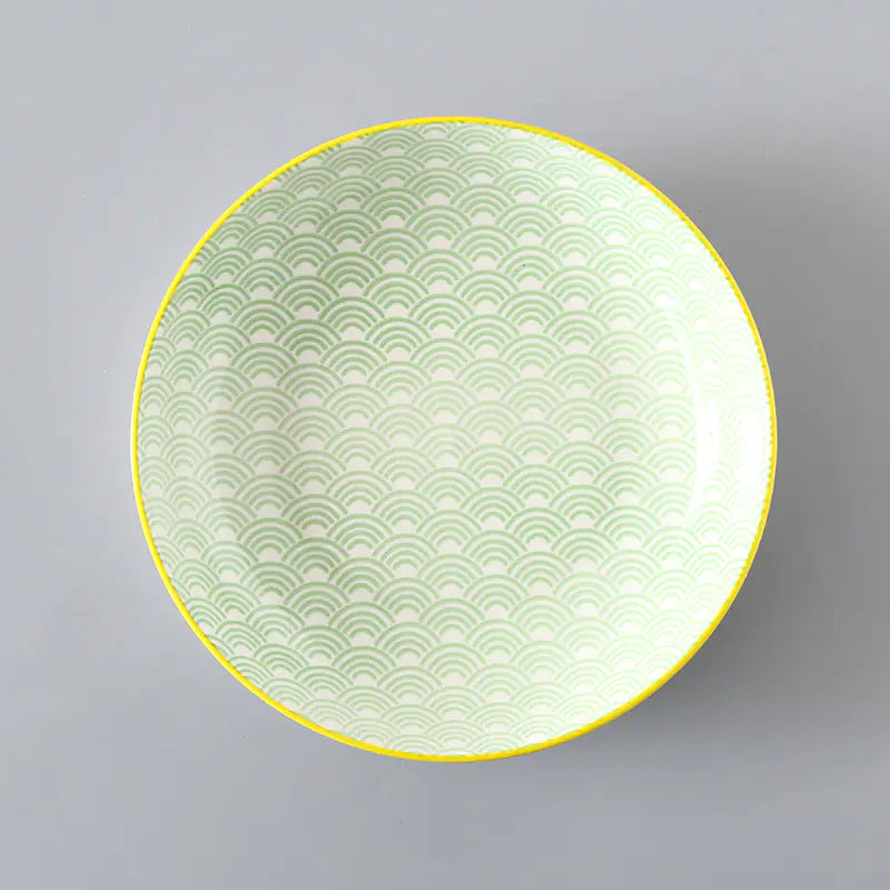 Striped Pattern Ceramic Plate