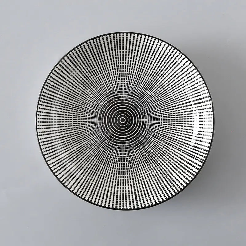 Striped Pattern Ceramic Plate