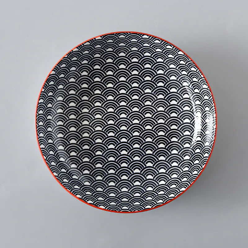 Striped Pattern Ceramic Plate