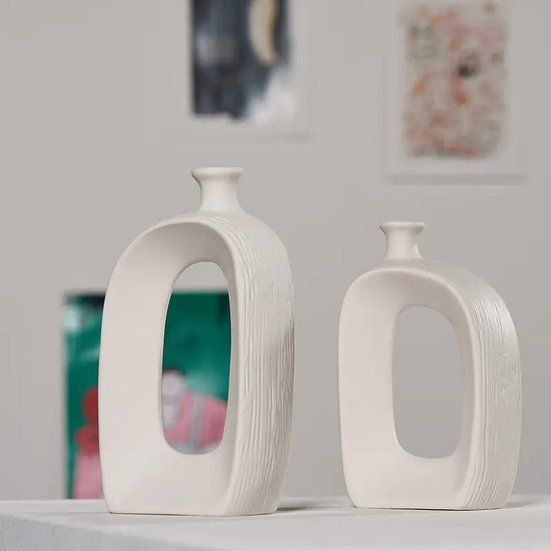 White Ceramic Flower Vase
