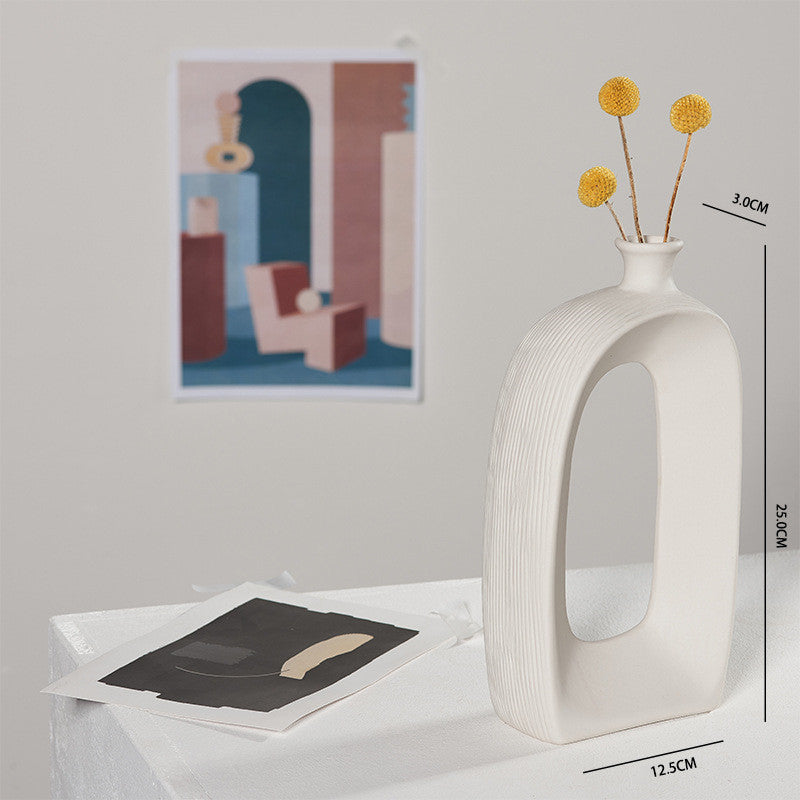 White Ceramic Flower Vase