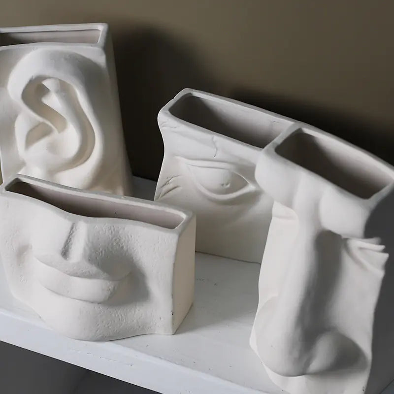Abstract Face Flower Vase