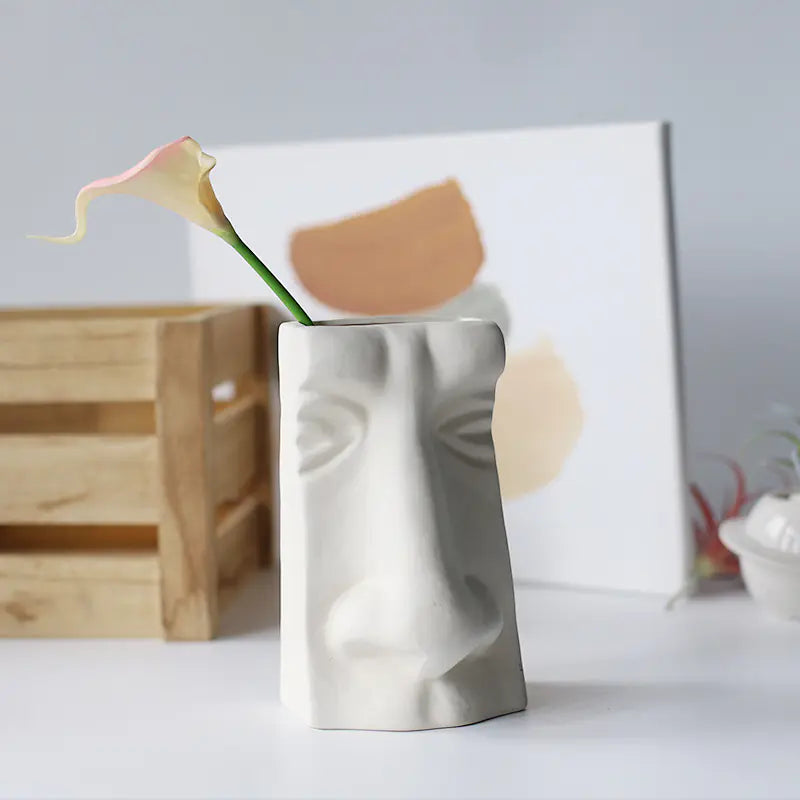 Abstract Face Flower Vase