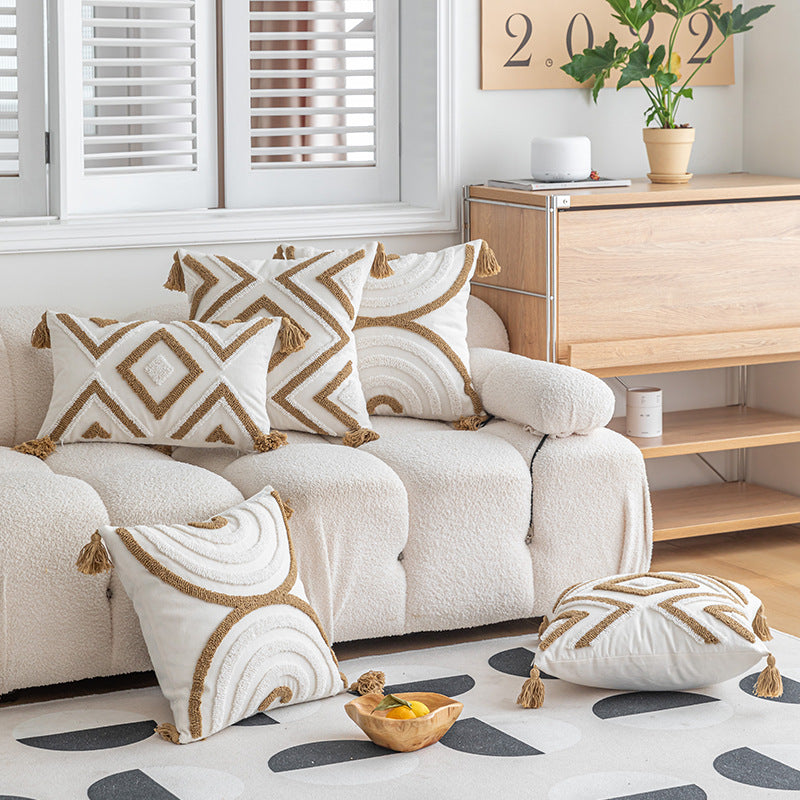 Tassel Tufted Bohemian Pillow