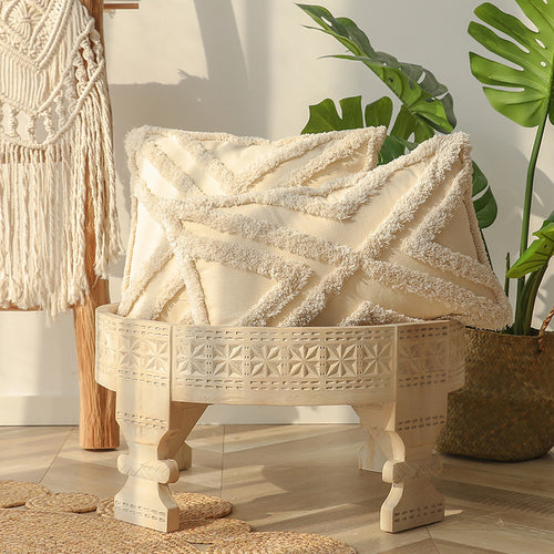 Beige Tufted Decorative Pillow