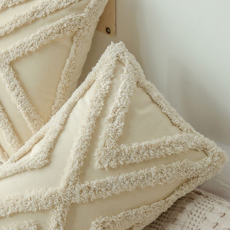 Beige Tufted Decorative Pillow