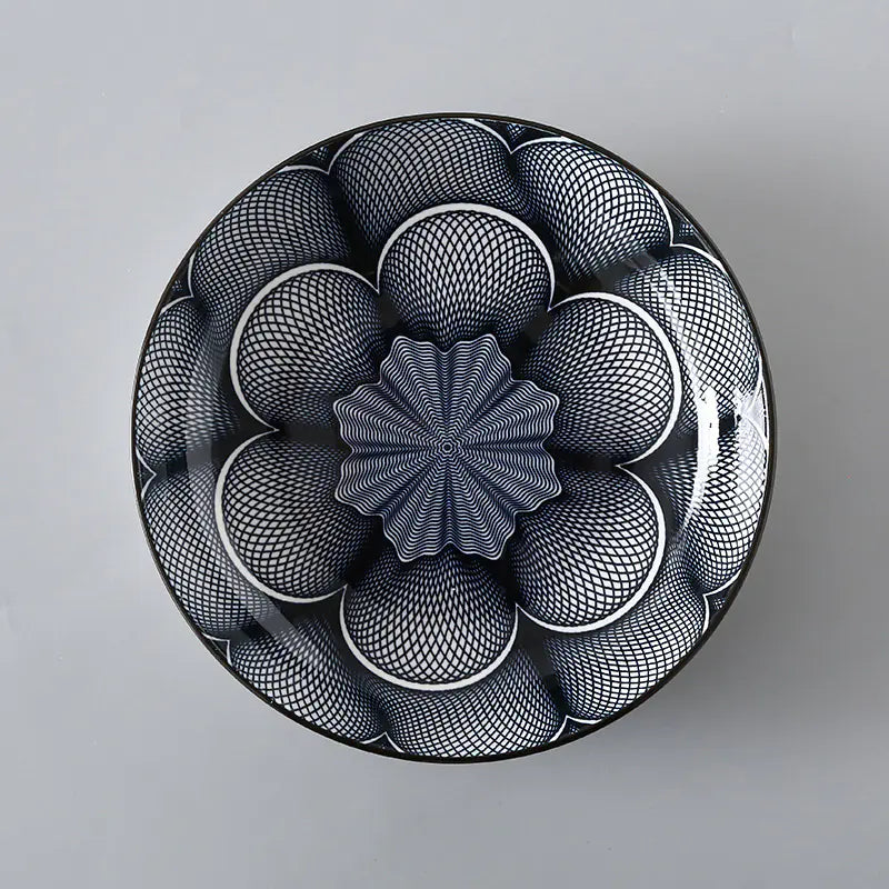 Striped Pattern Ceramic Plate