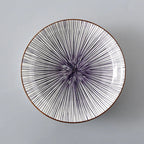 Striped Pattern Ceramic Plate