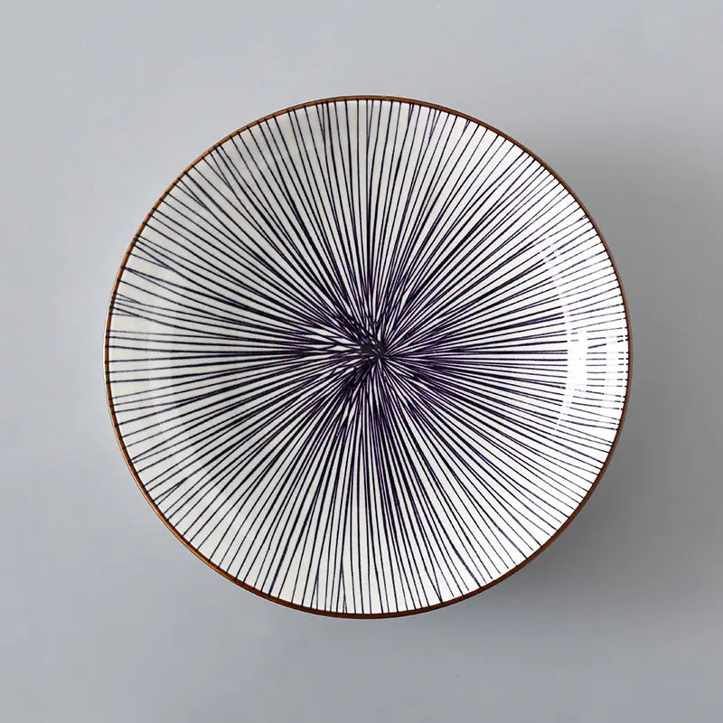Striped Pattern Ceramic Plate