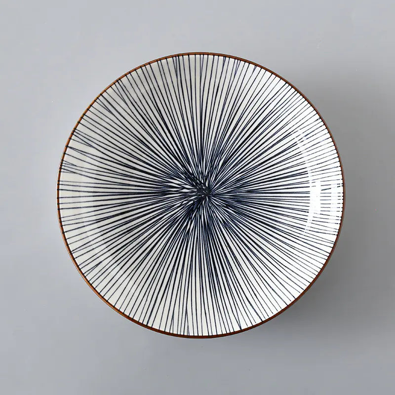 Striped Pattern Ceramic Plate