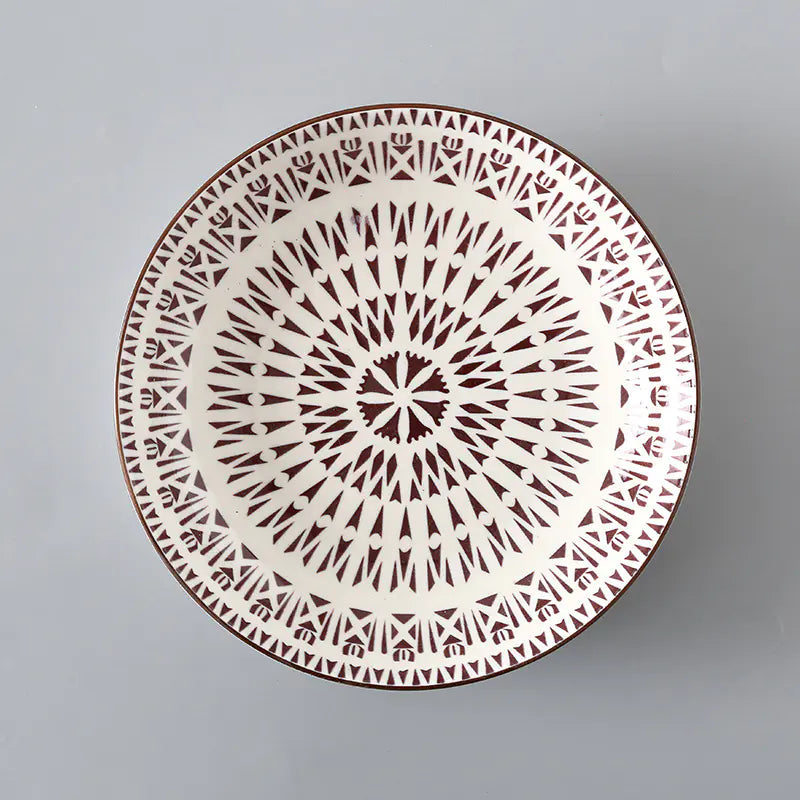 Striped Pattern Ceramic Plate