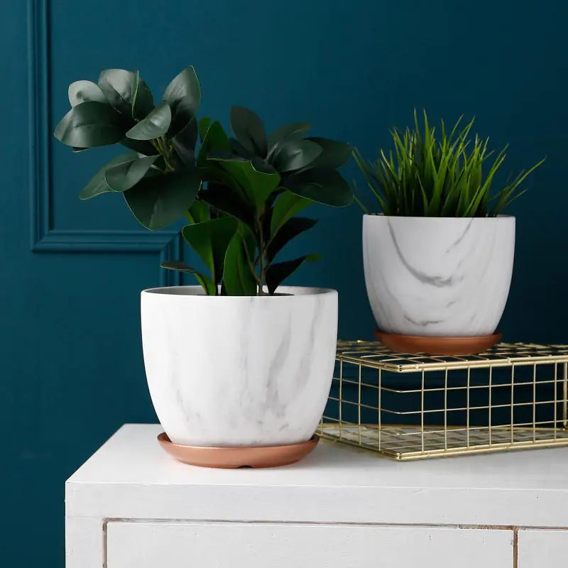 Marble Pattern Ceramic Pot