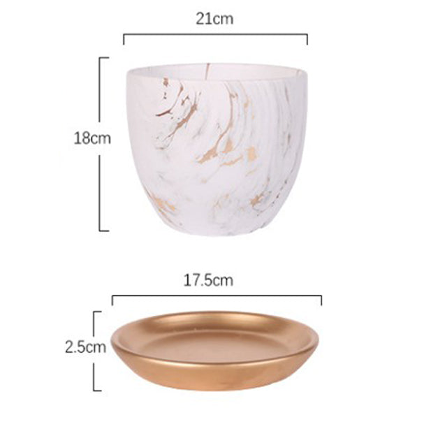 Marble Pattern Ceramic Pot