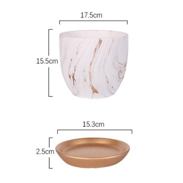 Marble Pattern Ceramic Pot