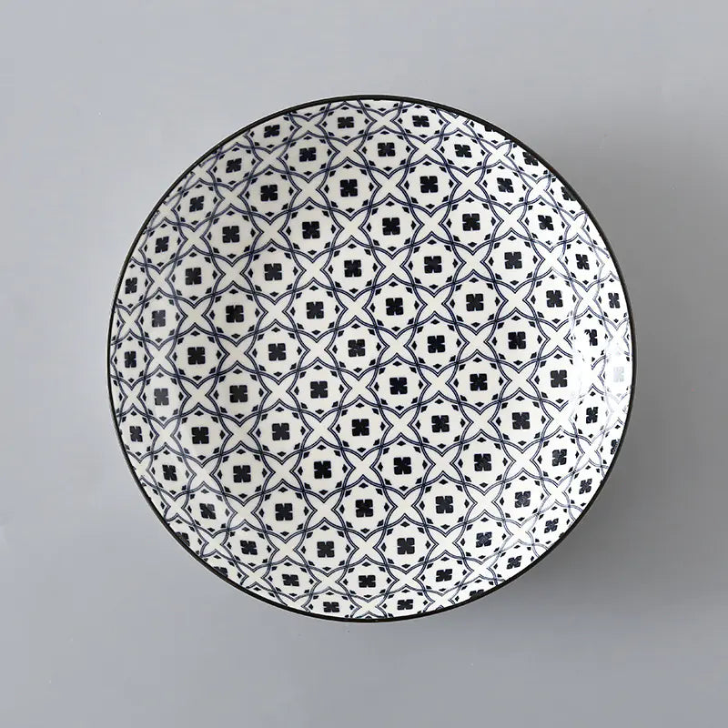 Striped Pattern Ceramic Plate