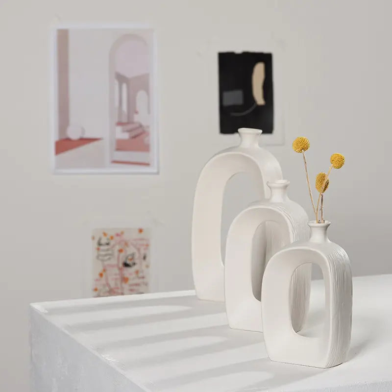 White Ceramic Flower Vase