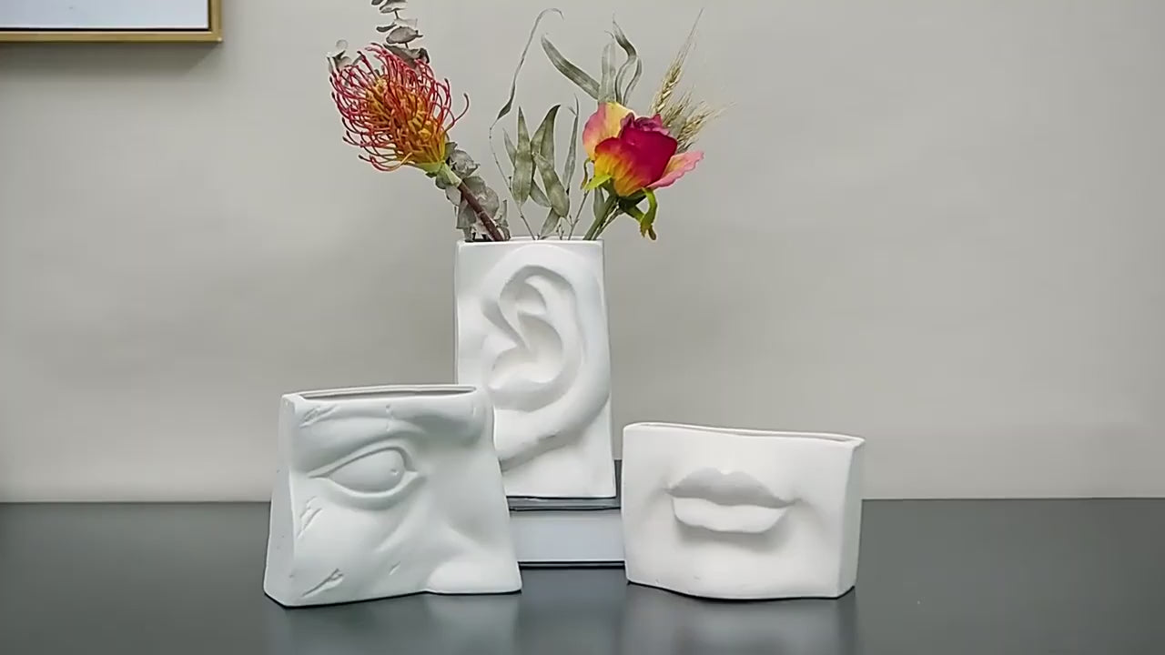 Abstract Face Flower Vase