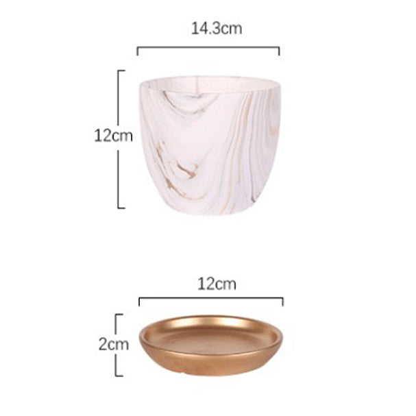 Marble Pattern Ceramic Pot